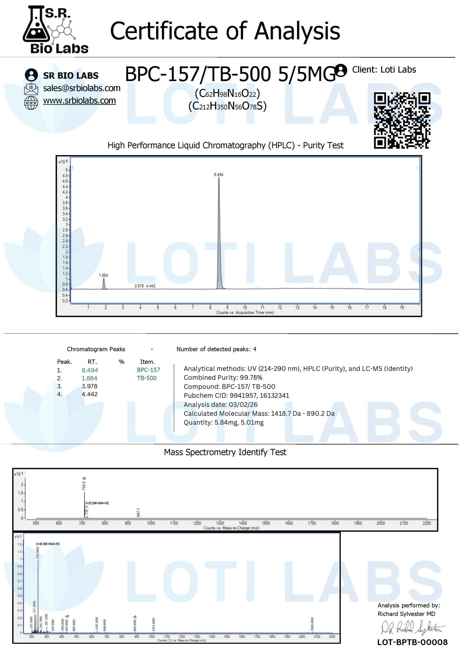 BPC-157 5mg / TB-500 5mg (blend)